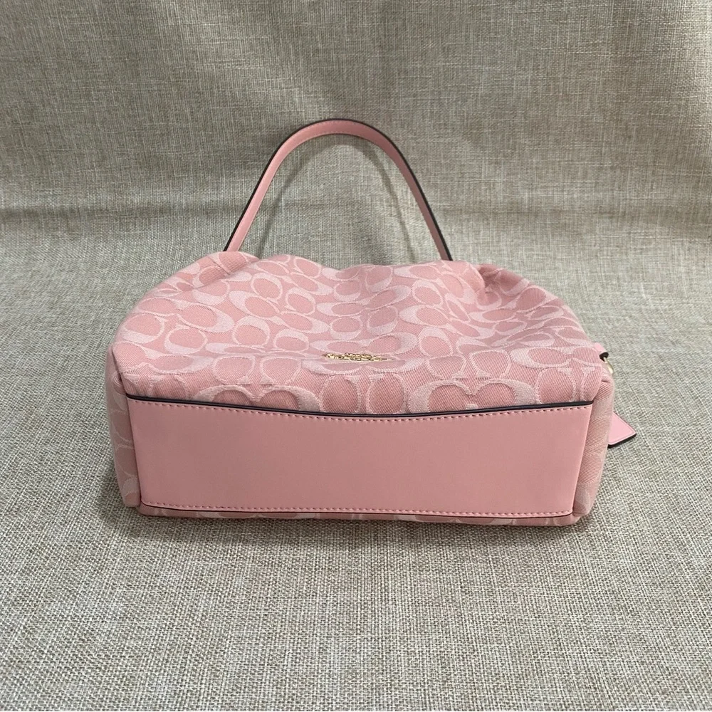 Coach Pink Signature Drawstring Shoulder Bag